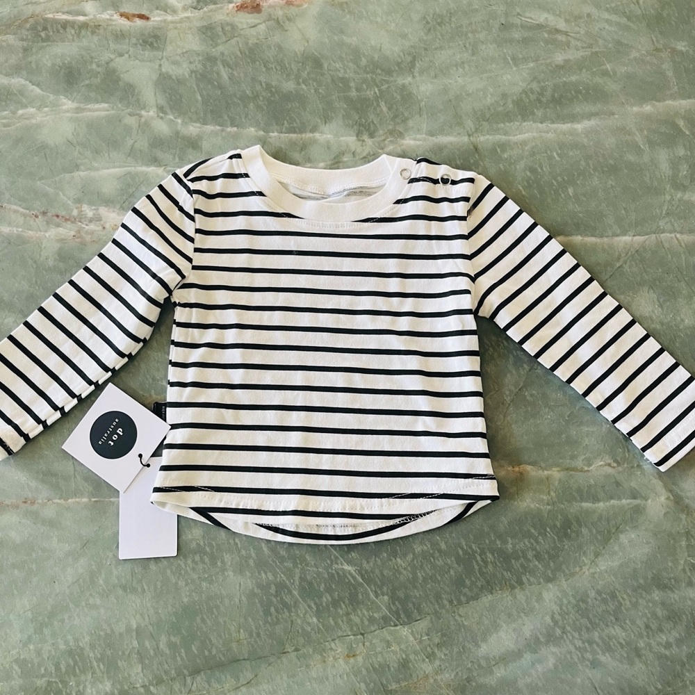 Dot Australia Striped Black White Shirt NWY